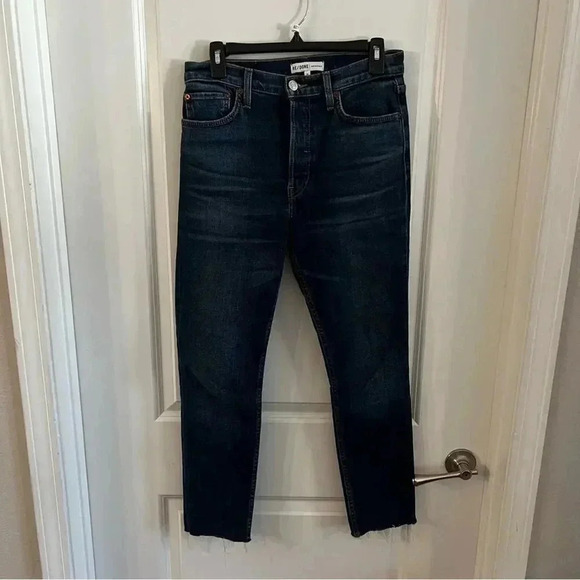 627 Re/Done High Rise Ankle Crop Jeans Size 27 - Picture 2 of 5